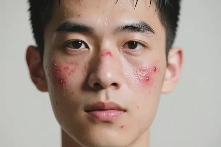 男生脸上偶尔长湿疹不管它会自己痊愈吗(图2)