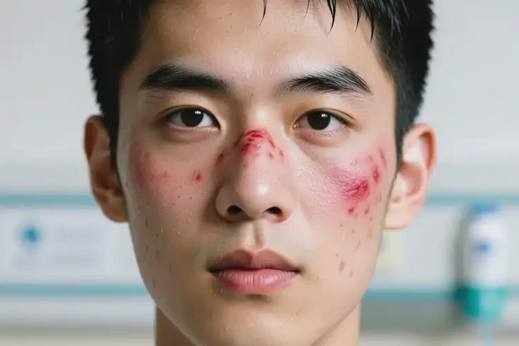 男生脸上偶尔长湿疹不管它会自己痊愈吗(图1)