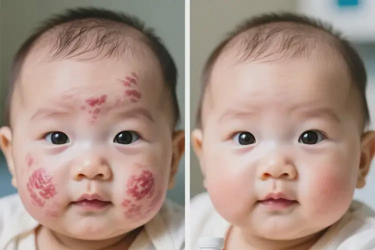 婴儿面部起湿疹可以治好吗(图2)
