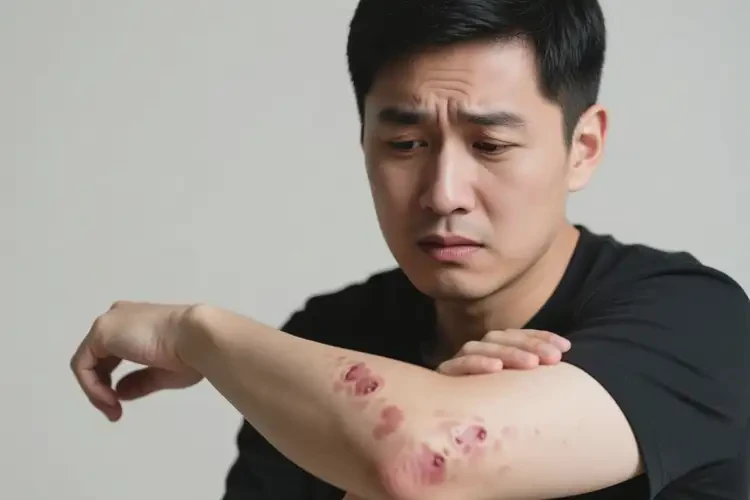 男性手臂起湿疹可以治好吗(图1)