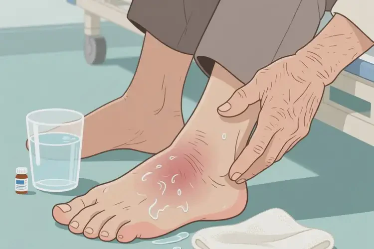 老人脚上偶尔起湿疹可不可以根治(图1)