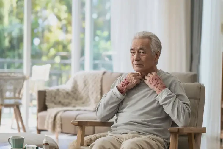 老年人手臂容易长湿疹可以治好吗(图1)