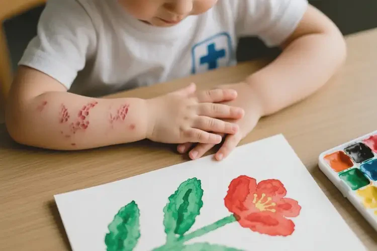 小学生手臂上出湿疹可不可以根治(图1)