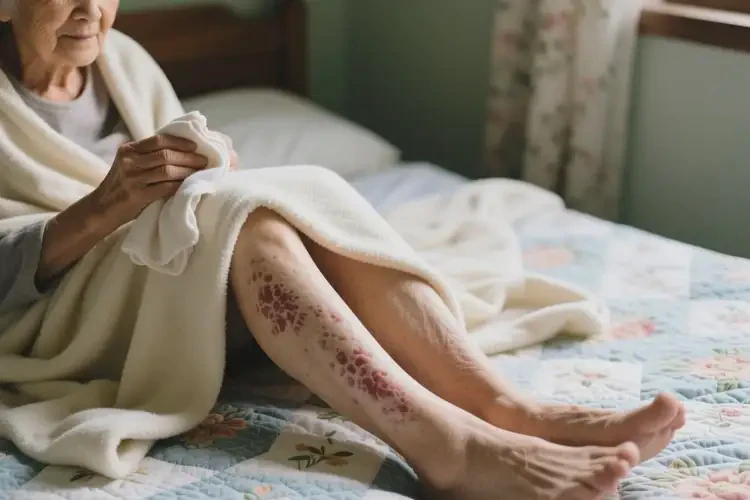老年人小腿上有湿疹可以治好吗(图1)