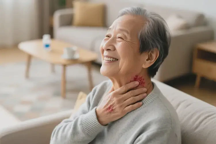 老年人脖子上经常长湿疹可以治好吗(图1)