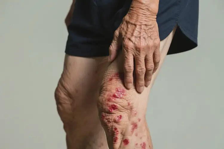 老人大腿上长湿疹可不可以根治(图1)