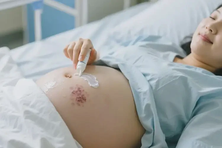 产妇肚子上出湿疹可以治好吗(图1)