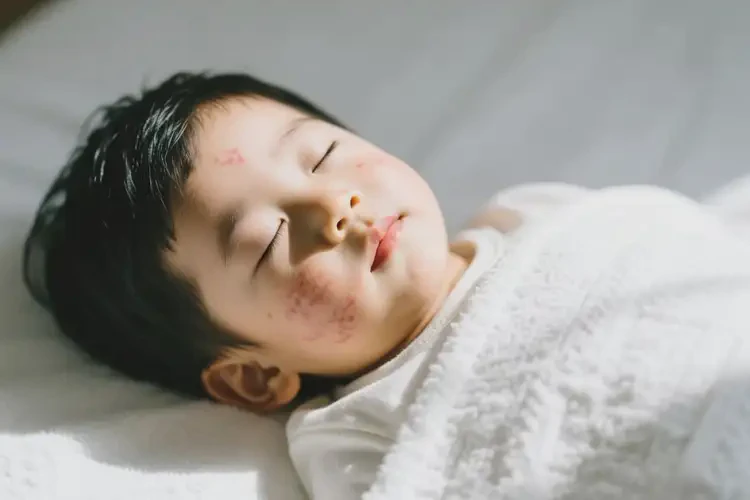 小孩脸上容易起湿疹可以治好吗(图1)