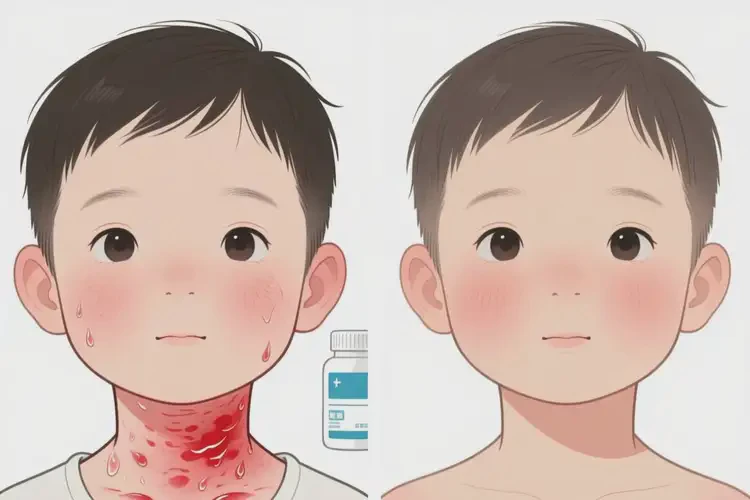 儿童脖子出湿疹可以治好吗(图3)