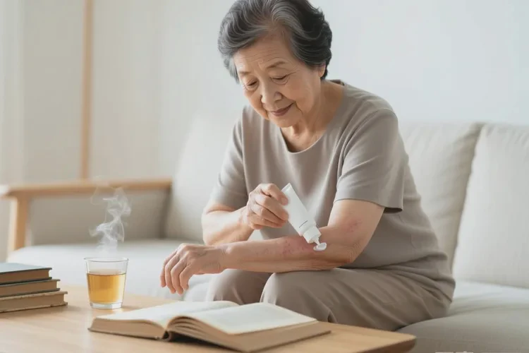 老年人手臂上容易长湿疹能靠自己自愈吗(图1)