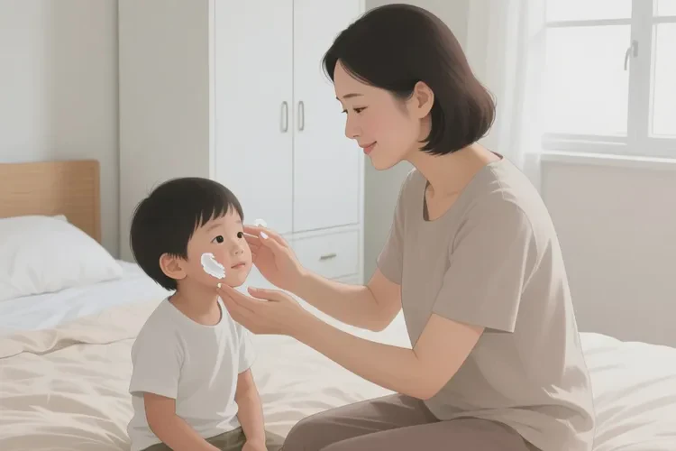儿童面部容易起湿疹可以治愈吗(图1)