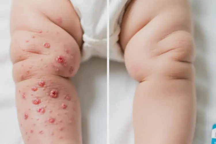 婴儿大腿上偶尔长湿疹可以治好吗(图3)