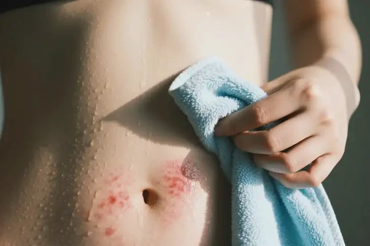 女性肚子上偶尔长湿疹可以治好吗(图1)