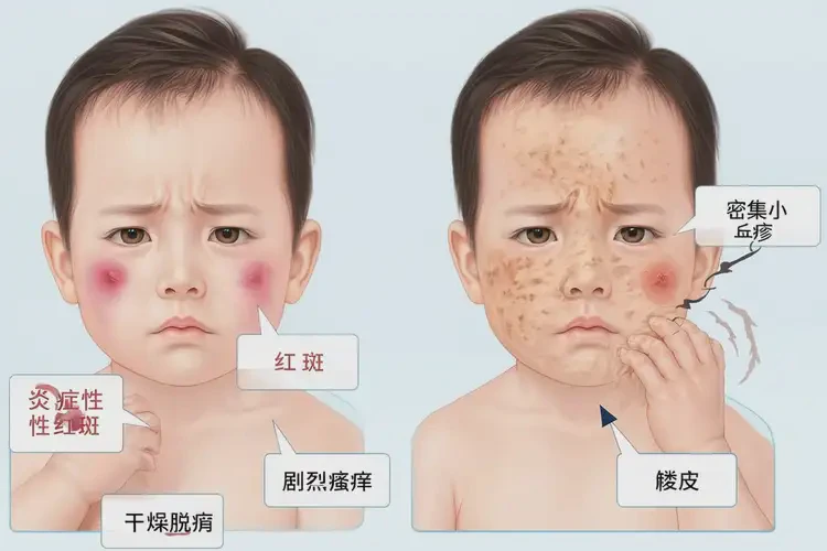 小儿面部经常长湿疹不管它会自己自愈吗(图4)