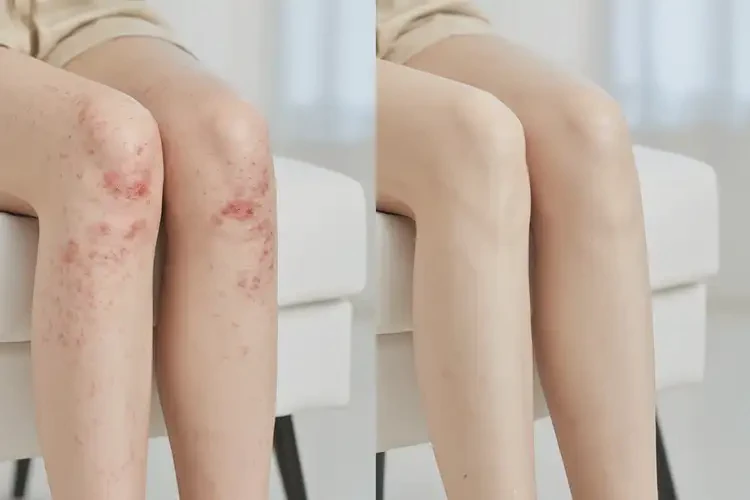 女性大腿上偶尔起湿疹可以治好吗(图1)