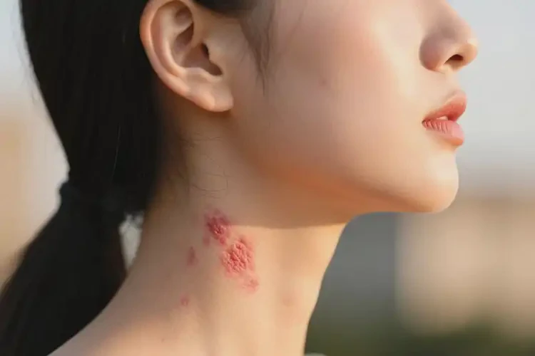 女生脖子上偶尔长湿疹可以治好吗(图3)