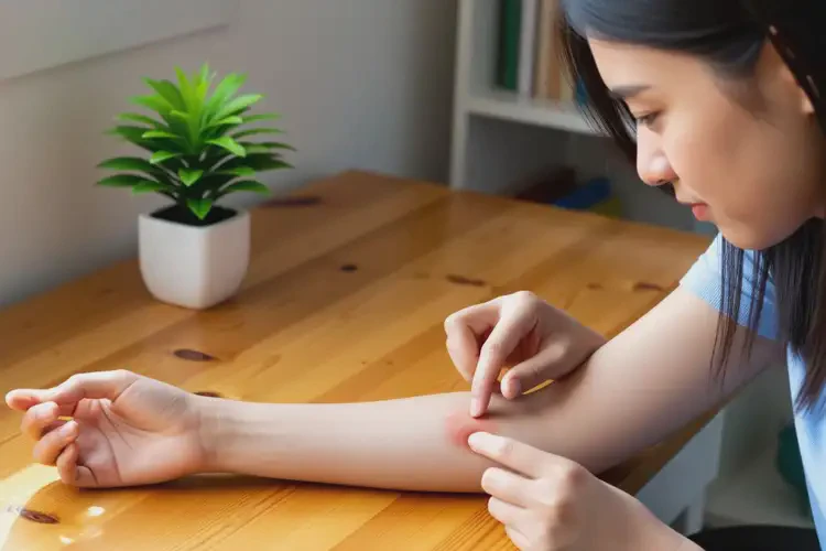 女生手臂上有湿疹可以治好吗(图1)