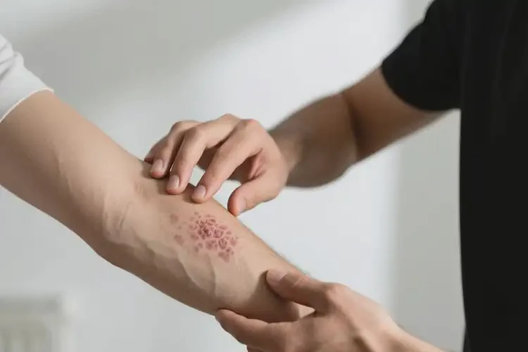 男性手臂上容易起湿疹可以治好吗(图2)