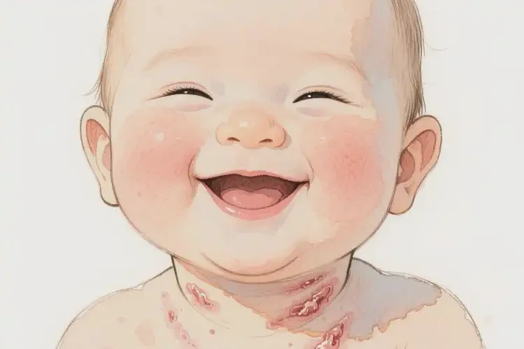 小儿脖子偶尔起湿疹可以治好吗(图1)