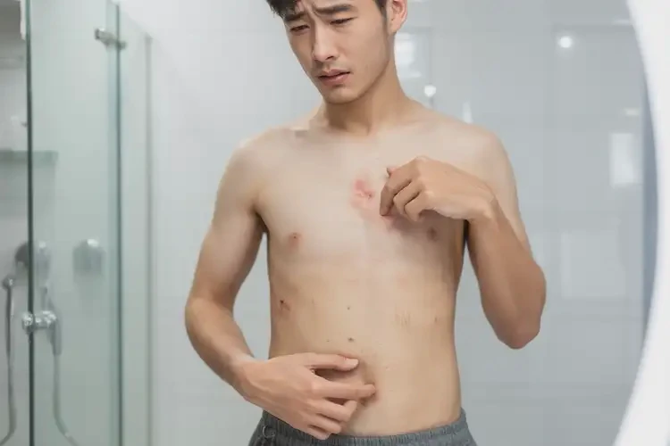 青年人肚子上偶尔起湿疹不管它会自己痊愈吗(图4)