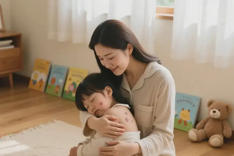 孩子身上有湿疹不管它会自己痊愈吗(图1)