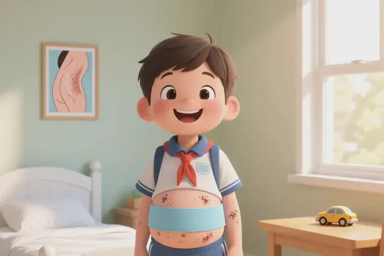 小学生肚子上出现湿疹可以治好吗(图1)
