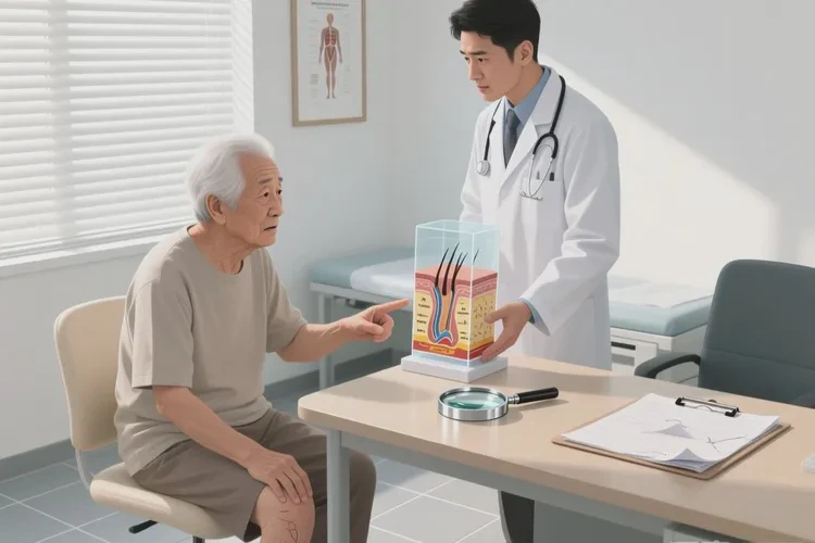 老人大腿上容易起湿疹可以治愈吗(图1)