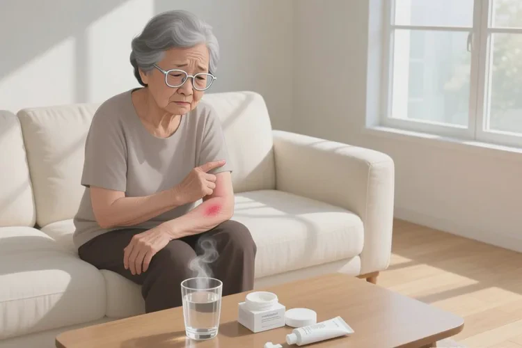 老人手臂上出湿疹可以治愈吗(图1)