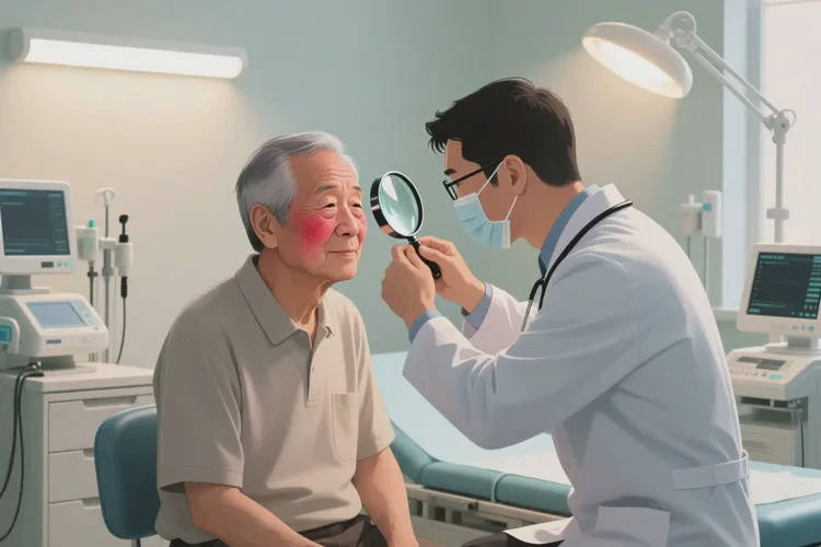 老人面部经常长湿疹可以治愈吗(图1)