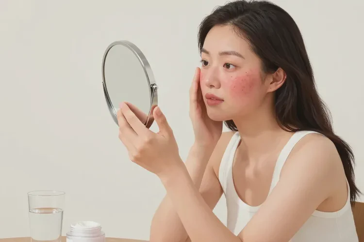 女性面部偶尔长湿疹可以治愈吗(图1)