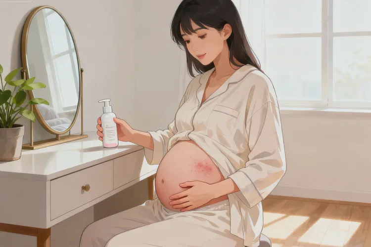 产妇肚子上偶尔起湿疹可以治愈吗(图1)