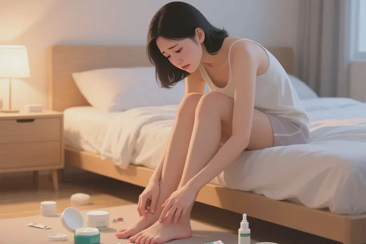 女性脚上偶尔起湿疹可以治愈吗(图1)