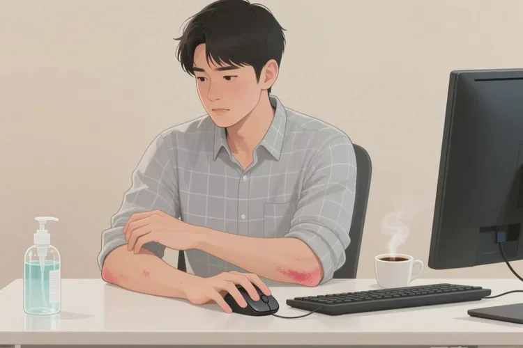男生手臂长湿疹可以治愈吗(图1)