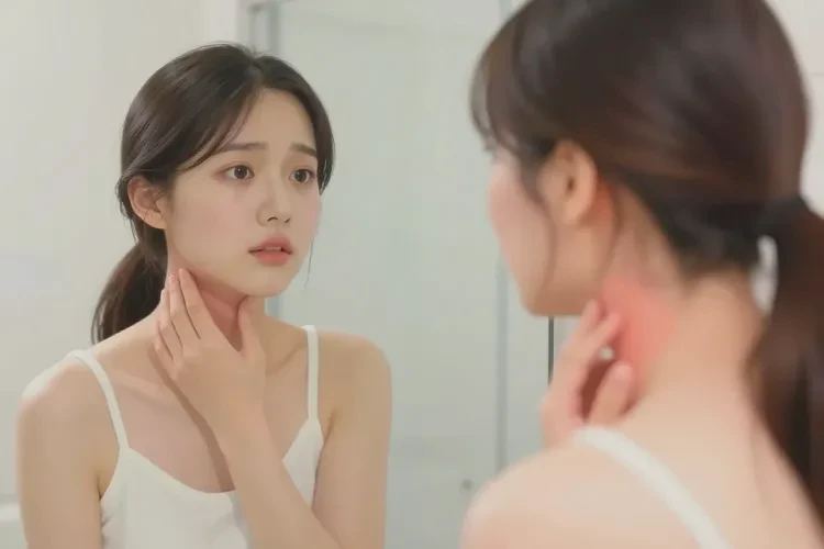 女生脖子起湿疹可以治愈吗(图1)