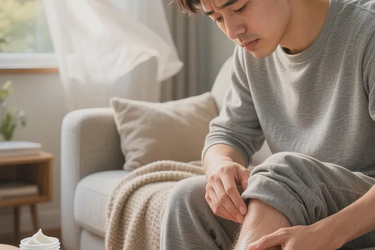 男生小腿上偶尔长湿疹可以治愈吗(图1)