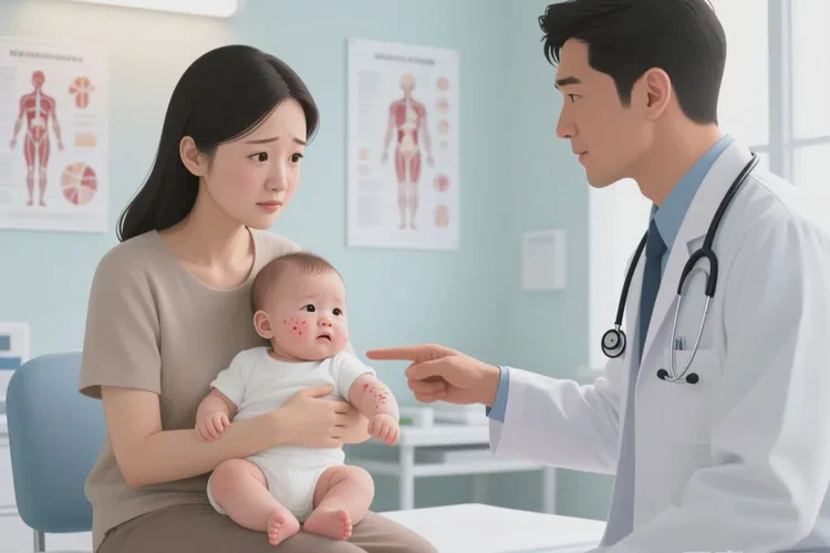 新生儿脸上容易起湿疹可以治愈吗(图1)