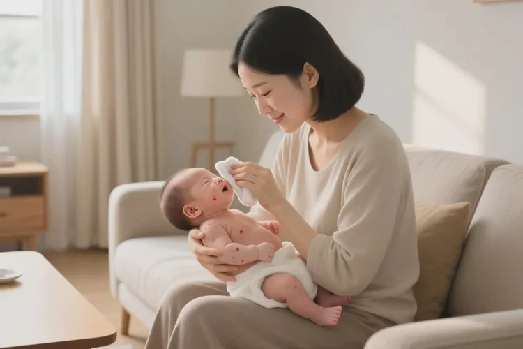 新生儿脖子容易长湿疹可以治愈吗(图1)
