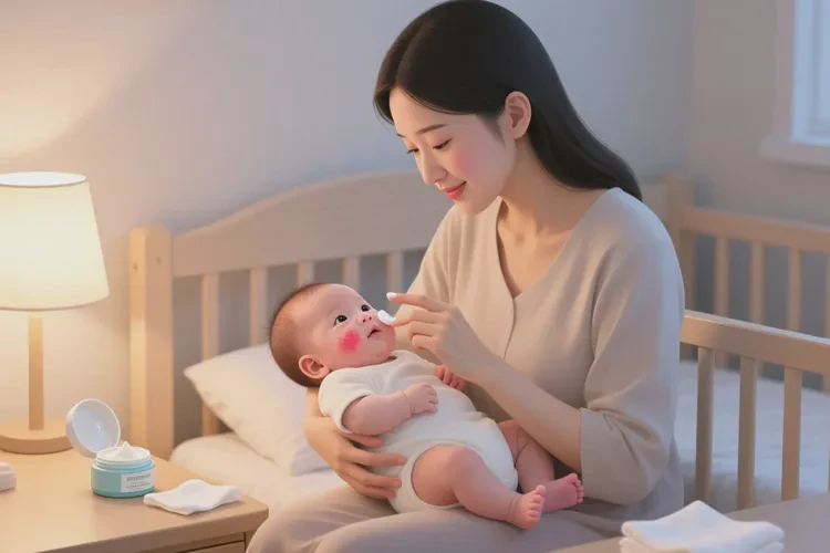 新生儿脸上偶尔起湿疹可以治愈吗(图1)