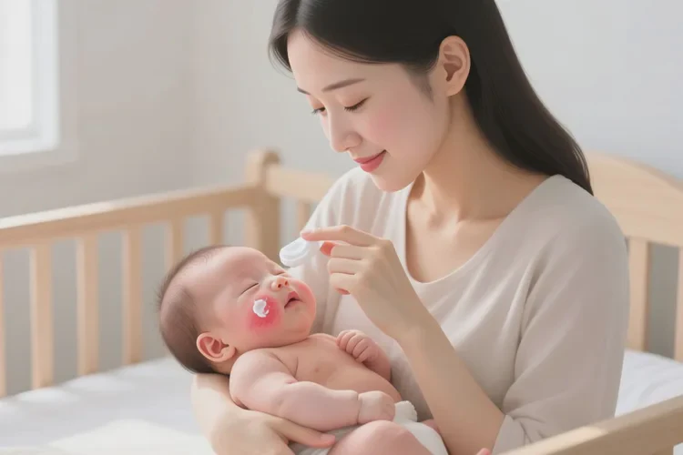 新生儿脸上偶尔长湿疹可以根治吗(图1)